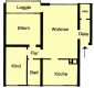 Gut vermietete Drei-Zimmer-Wohnung in Münster-Coerde - 129 Grundriss